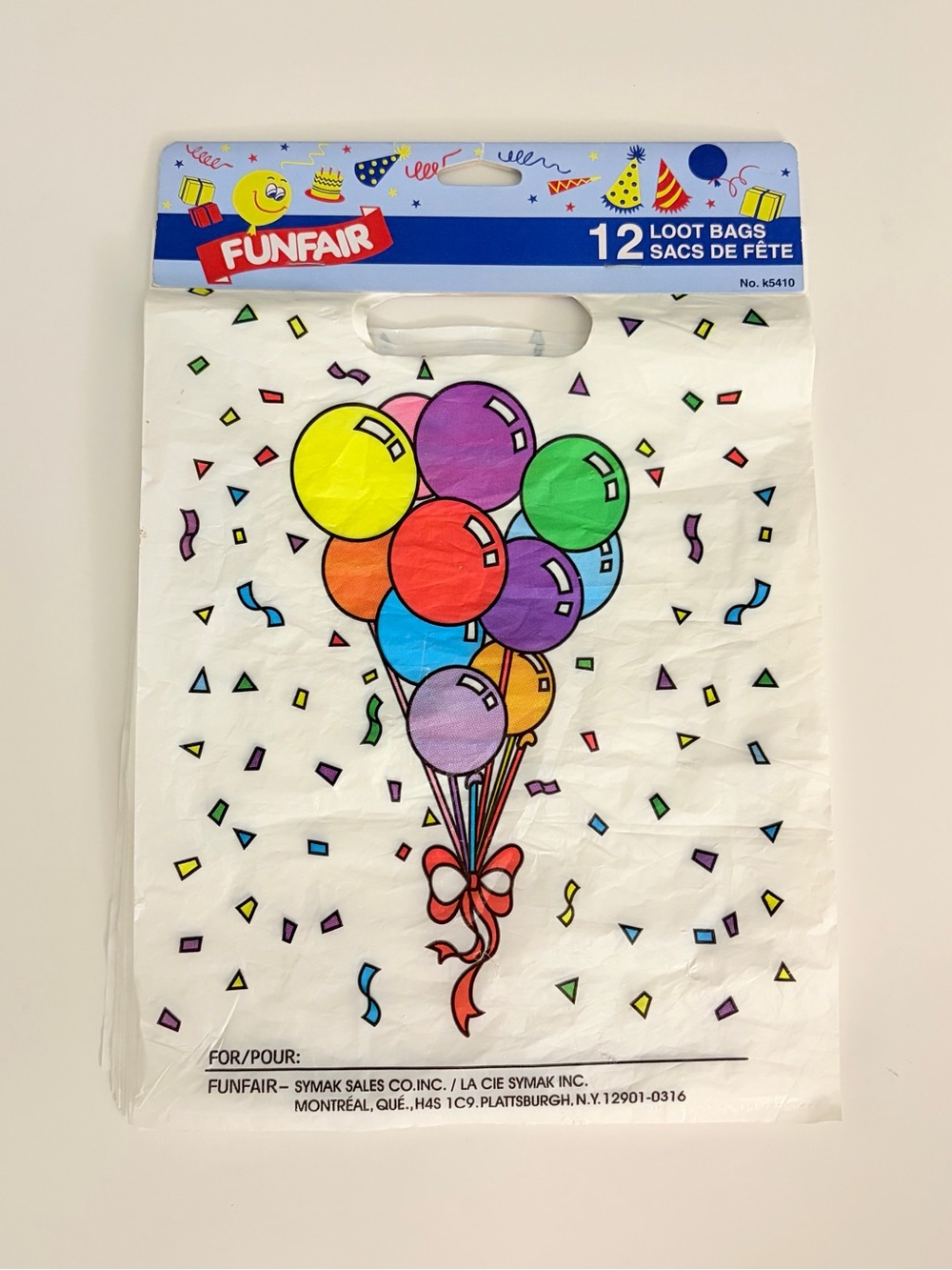 Vintage Pack of 12 Birthday Loot Bags Treat Bags Party Supplies 1990s 2000s
